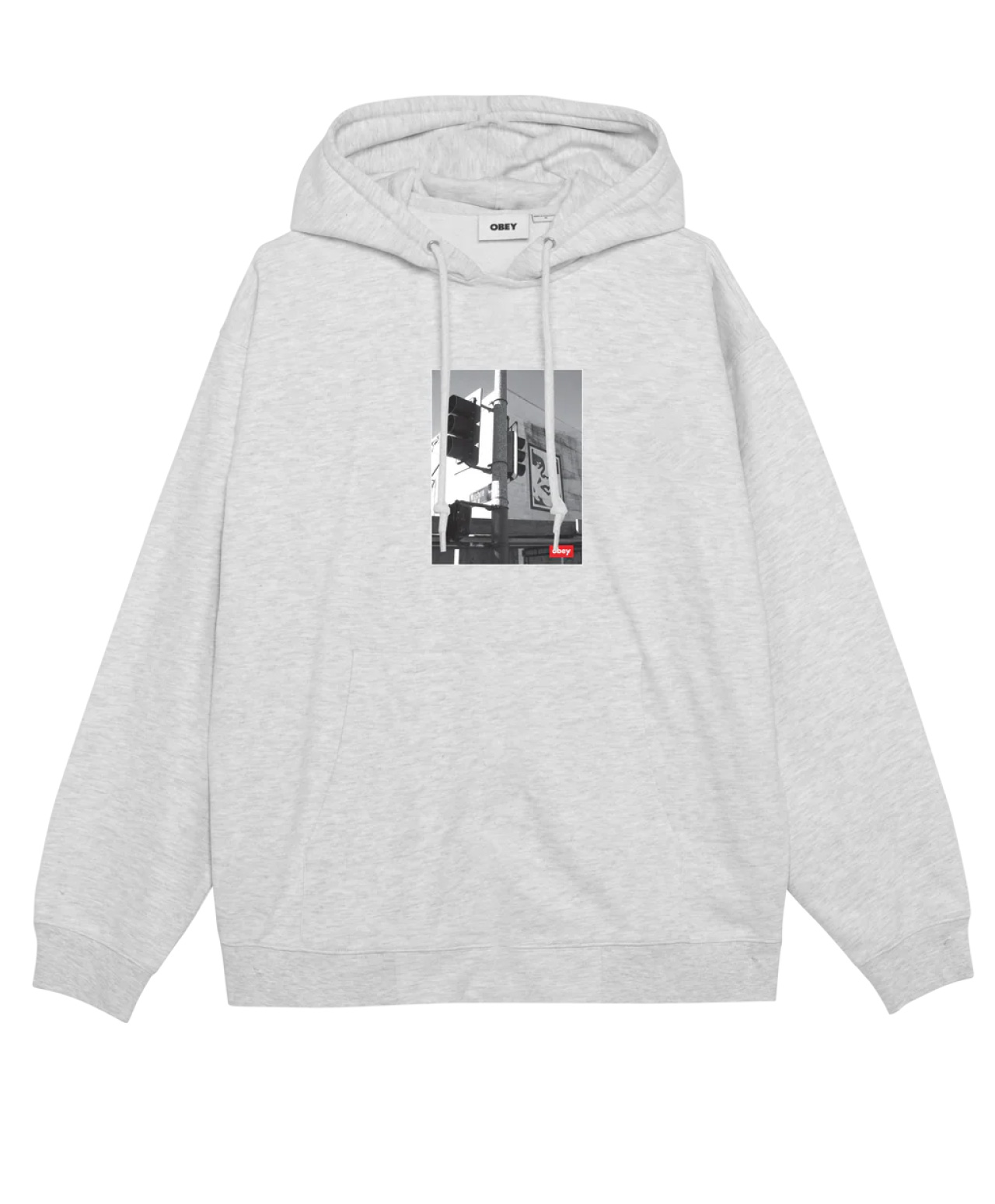 OBEY LOS ANGELES PHOTO HOOD HEATHER GREY