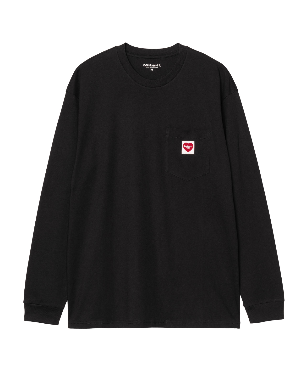 CARHARTT WIP POCKET HEART LONG SLEEVE BLACK/RED