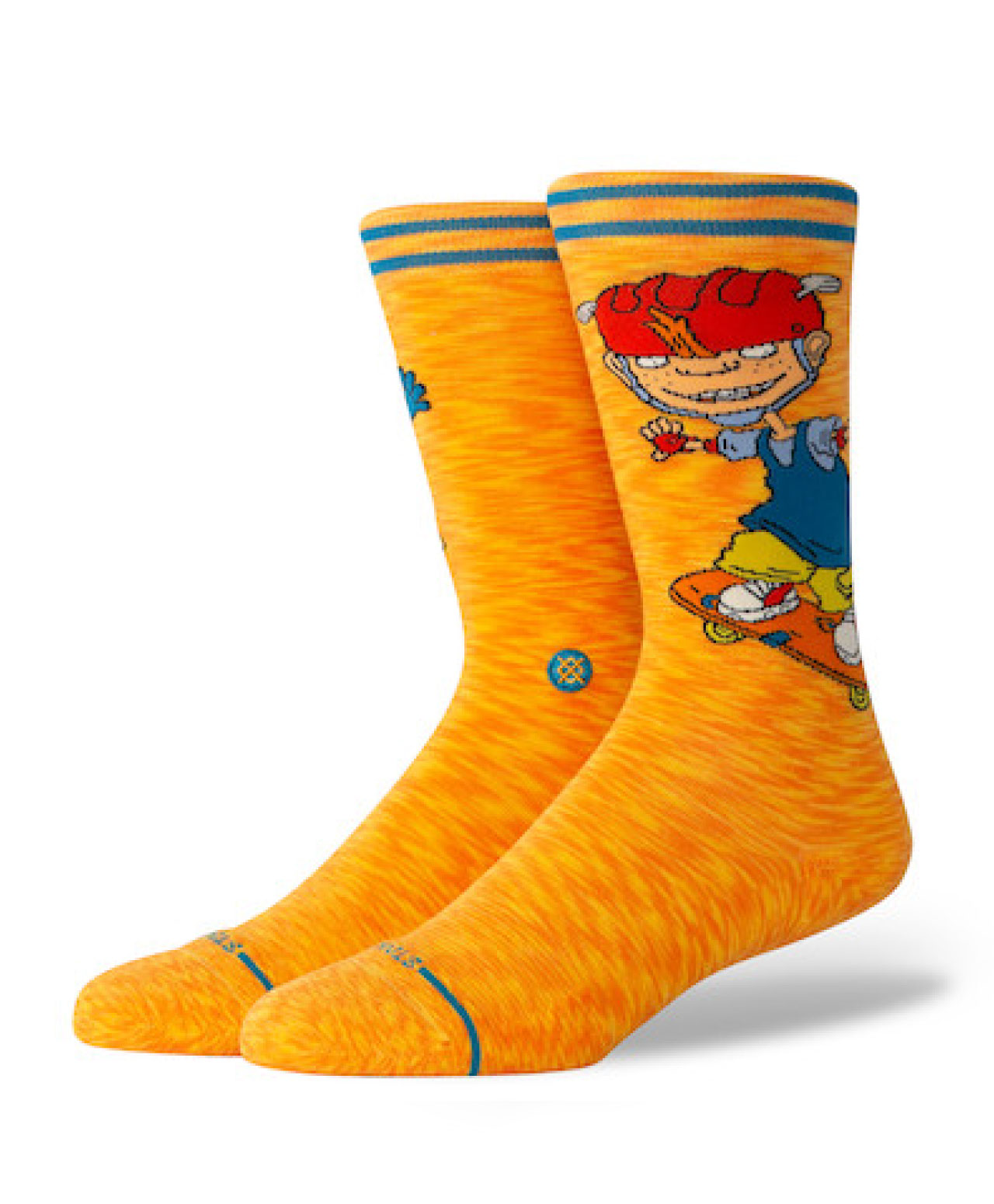 STANCE X ROCKET POWER SAM AND TWISTER CREW SOCKS ORANGE