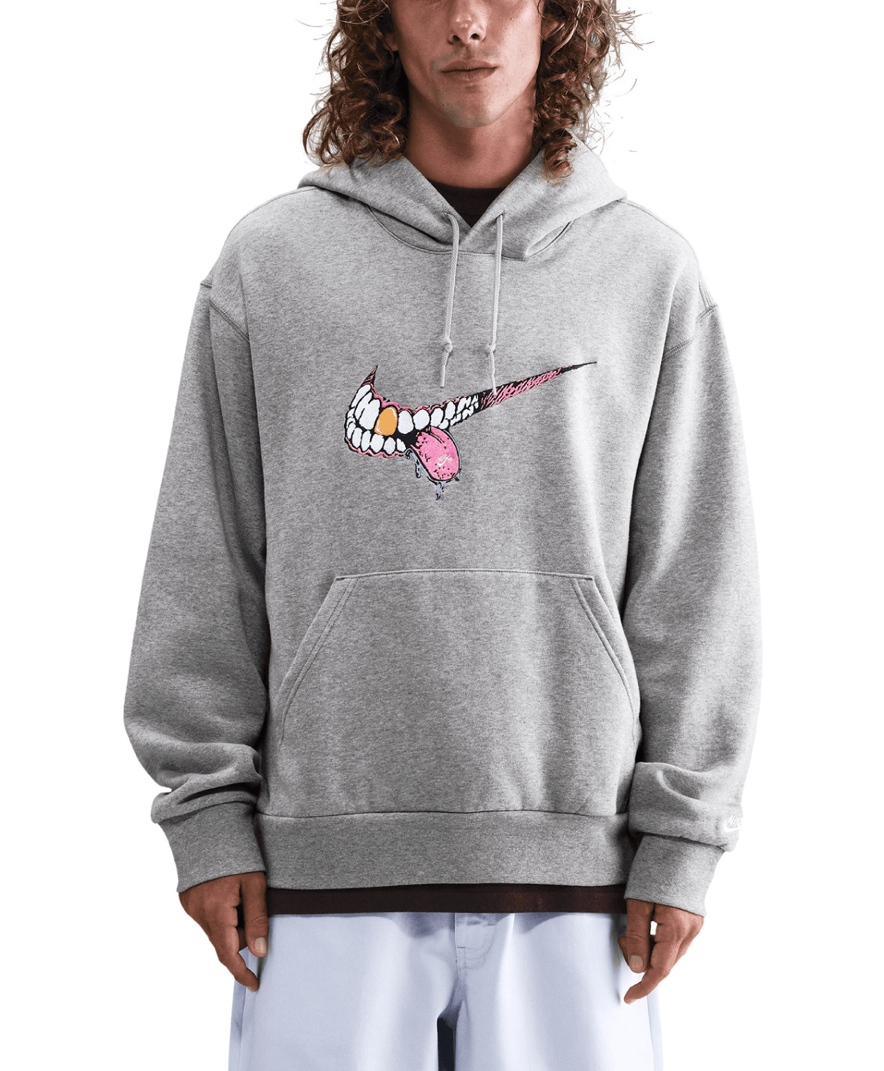 NIKE SB SWOOSH GRILL HOOD DARK GREY HEATHER/WHITE