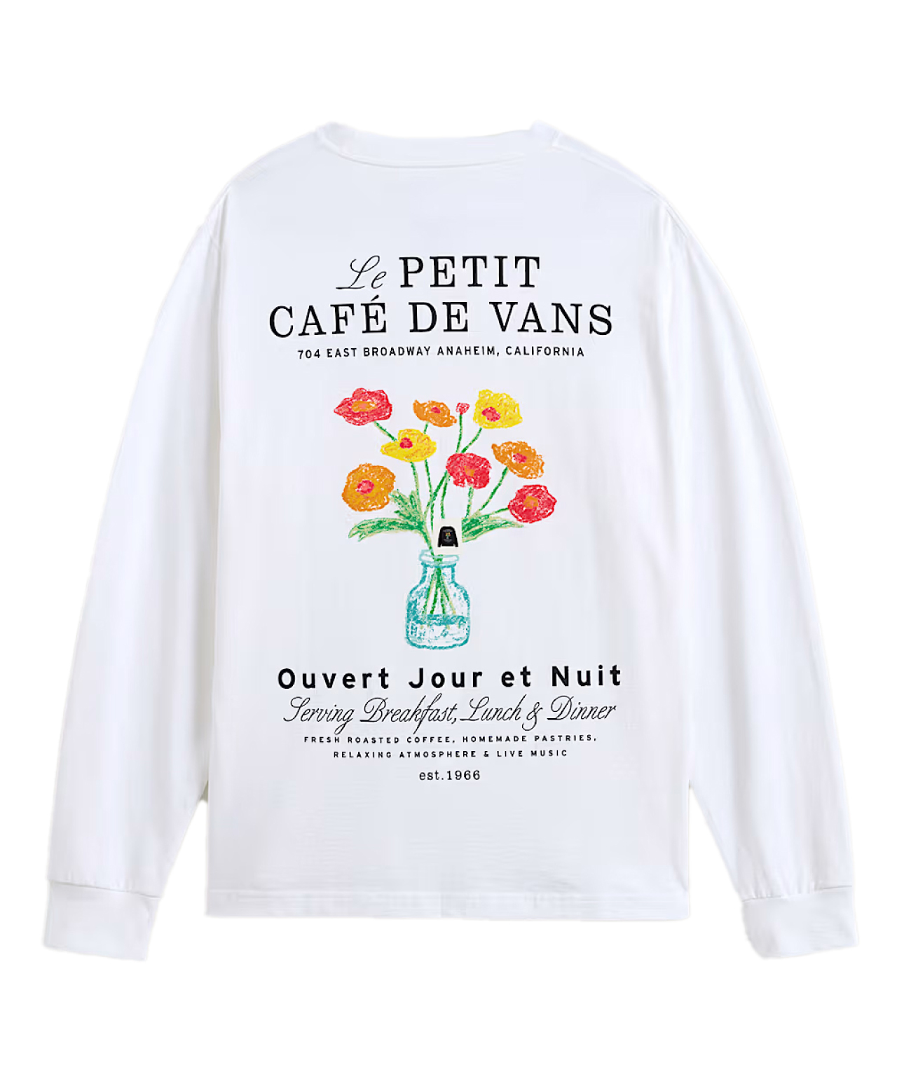 VANS CAFE LONG SLEEVE WHITE