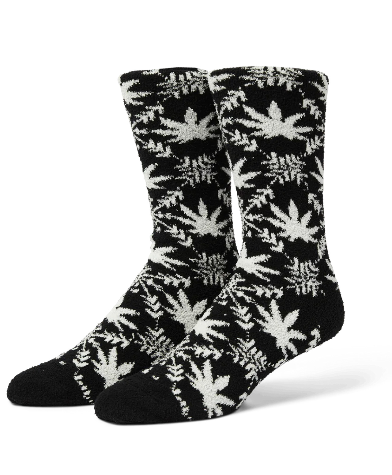 HUF ARCTIC PLANTLIFE FUZZY SOCKS BLACK
