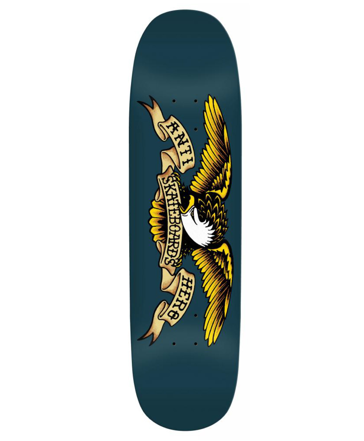ANTIHERO TEAM SHAPED EAGLE BLUE MEANIE SKATE DECK 8.75 NAVY