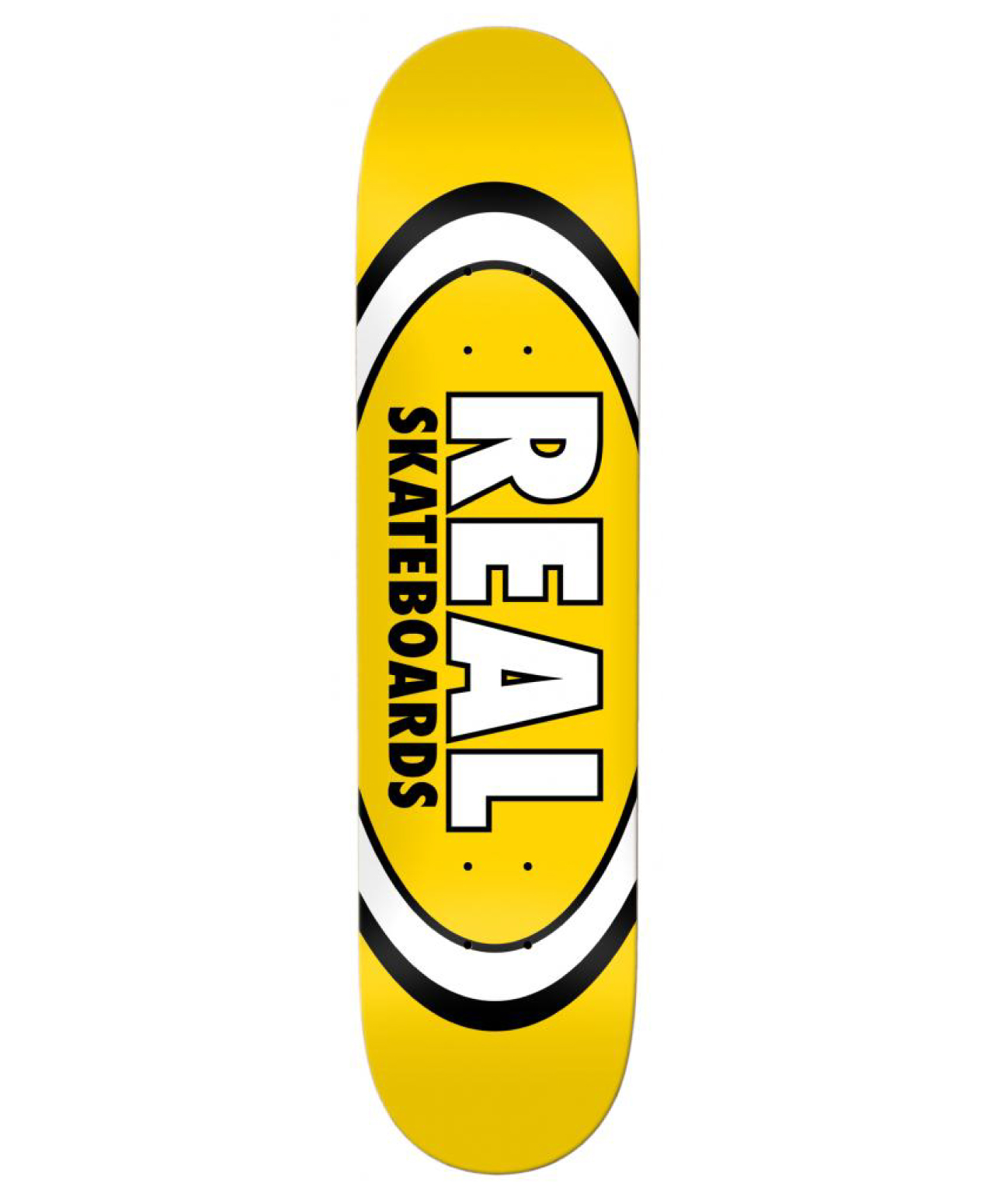 REAL TEAM CLASSIC OVAL TRUE MID SKATE DECK 8.06 YELLOW