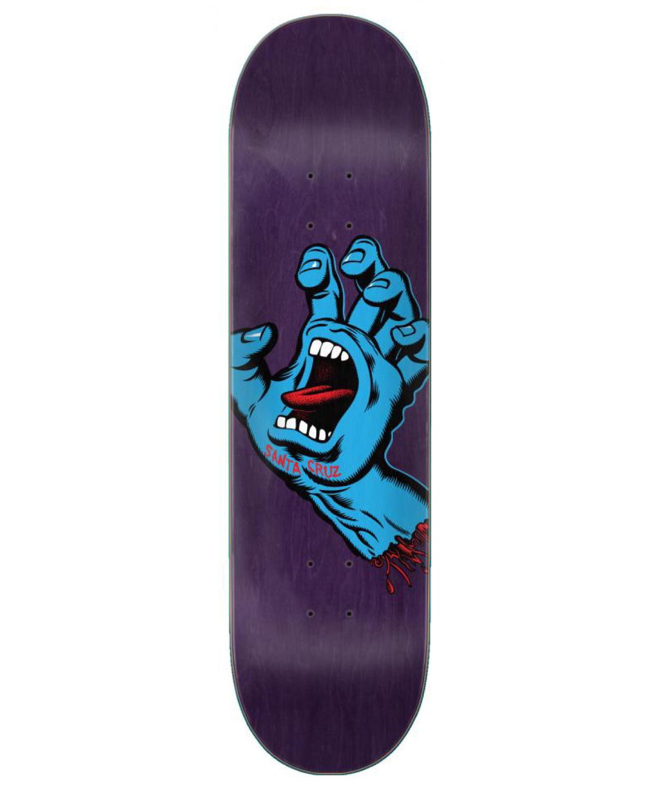 SANTA CRUZ SCREAMING HAND LOGO SKATE DECK 8.375 PURPLE