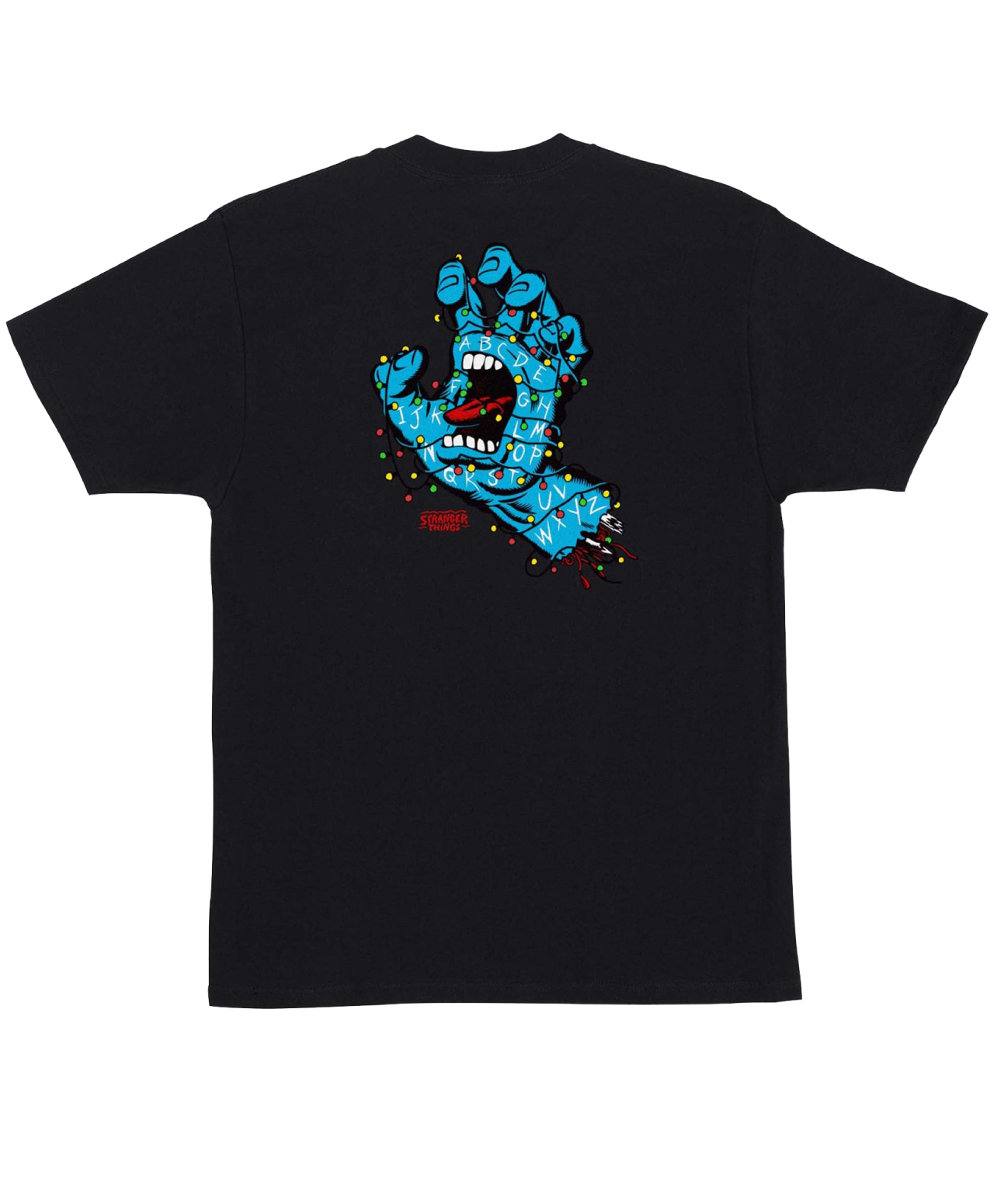 SANTA CRUZ X STRANGER THINGS SCREAMING LIGHTS TEE BLACK