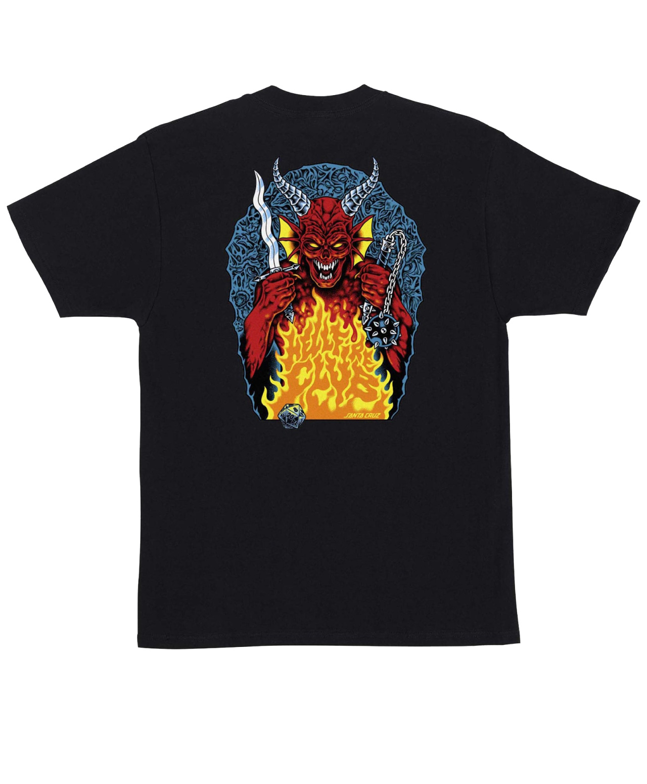SANTA CRUZ X STRANGER THINGS HELLFIRE PIT TEE BLACK