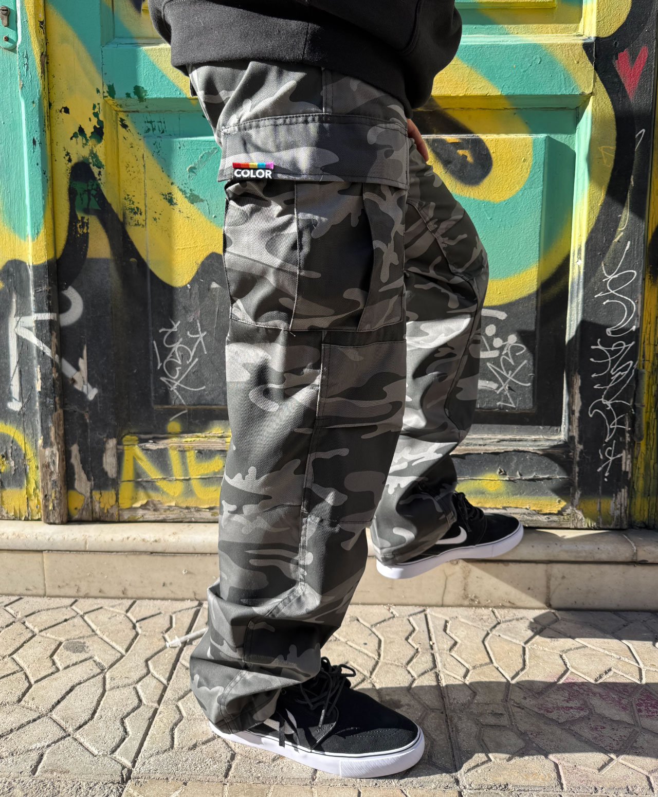 COLOR I-5 CARGO BAGGY BOMBS PANTS MIDNIGHT CAMO