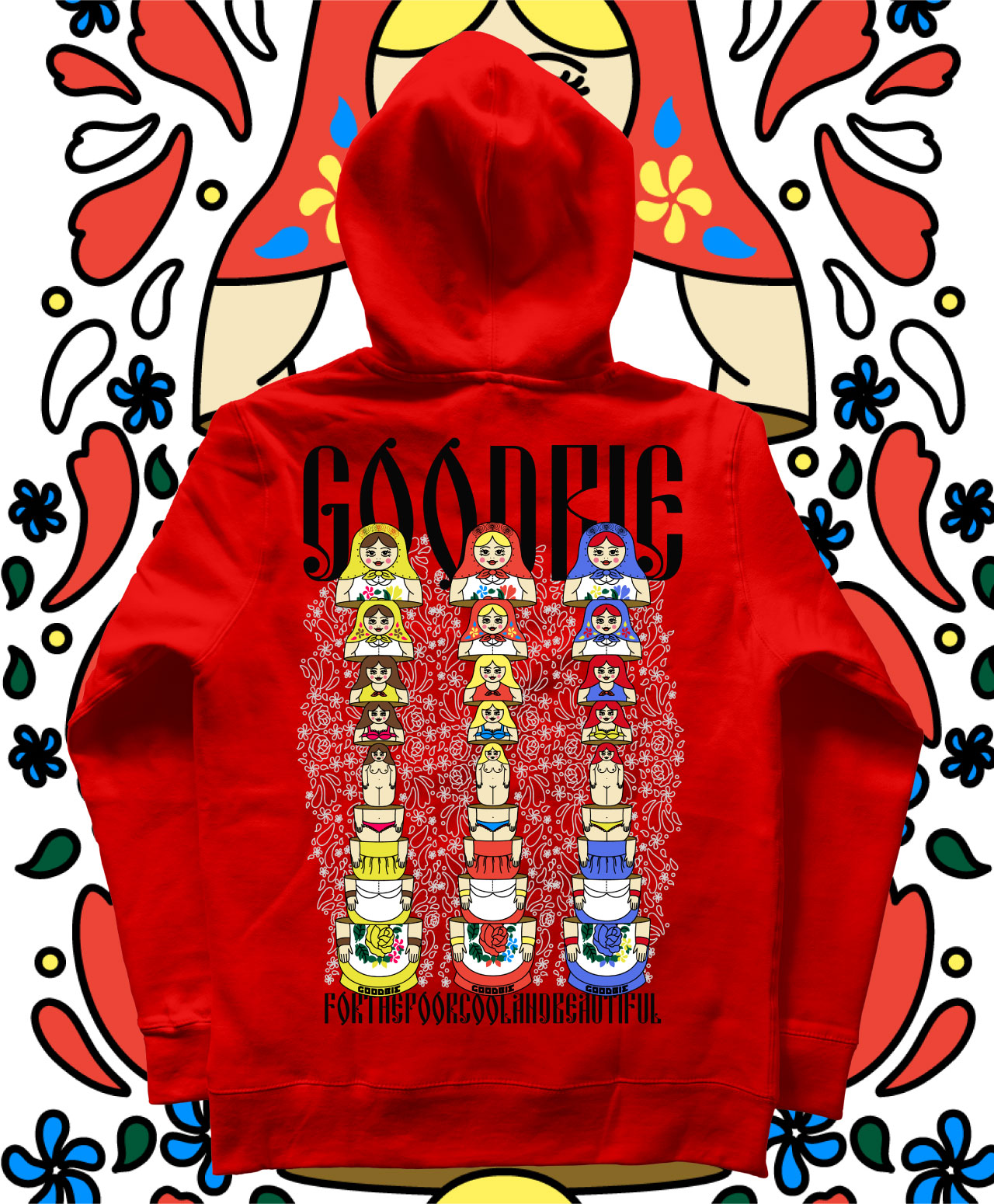 GOODBIE SPYCE GIRLS PREMIUM HOOD RED/BLACK