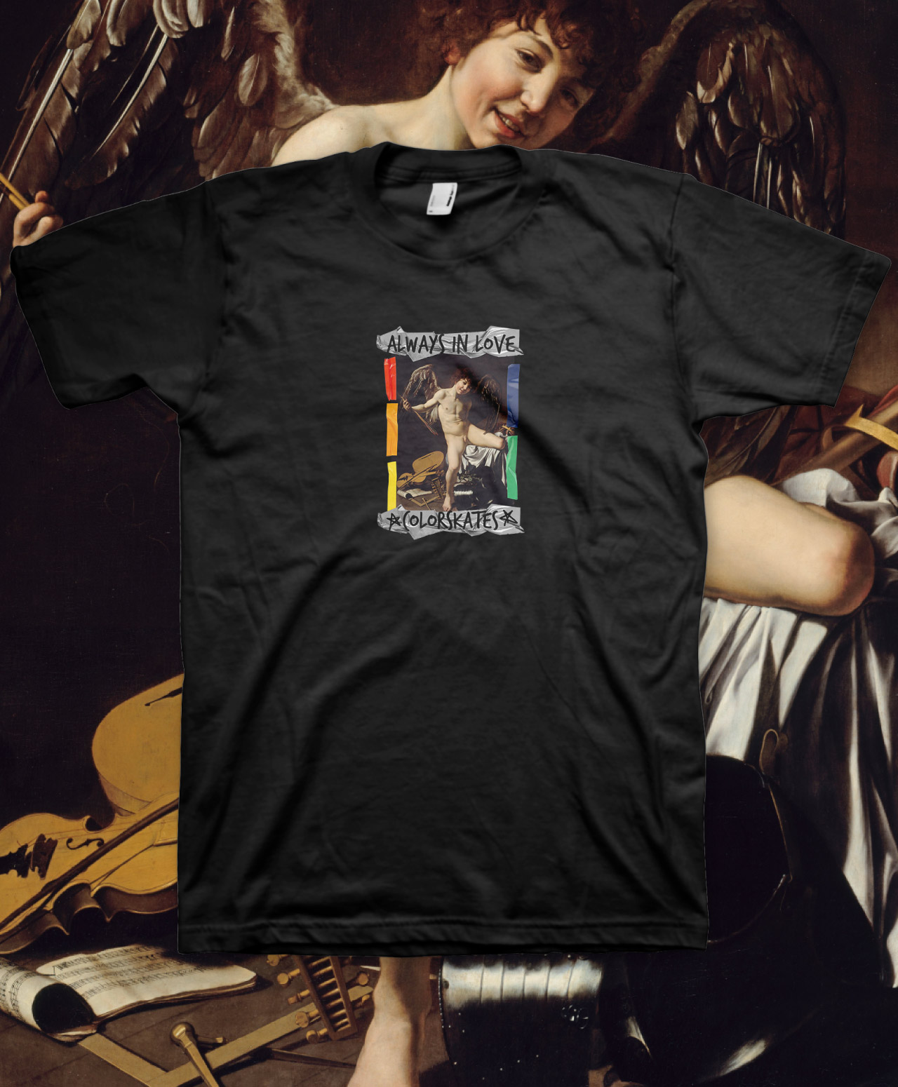 COLOR CUPID IN LOVE TEE BLACK