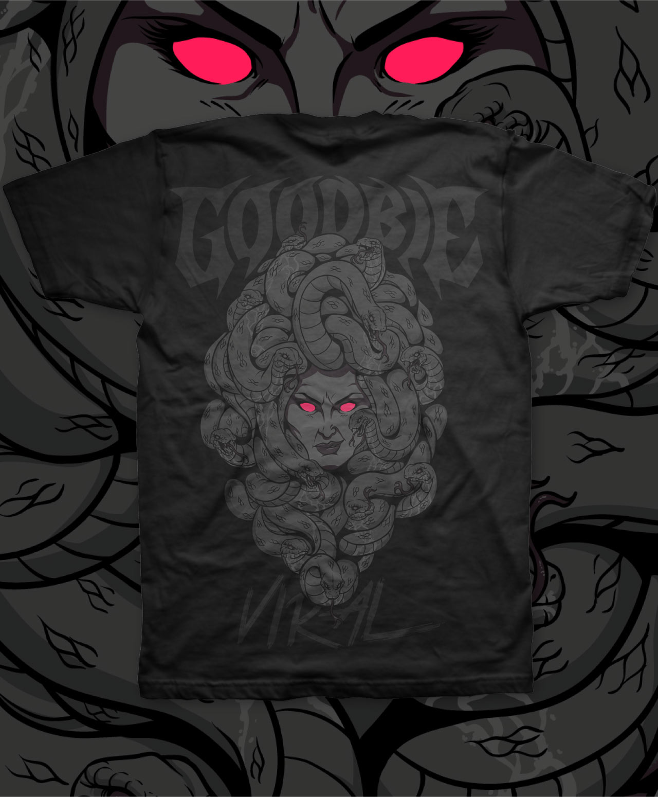 GOODBIE MEDUSA BLACKOUT TEE BLACK