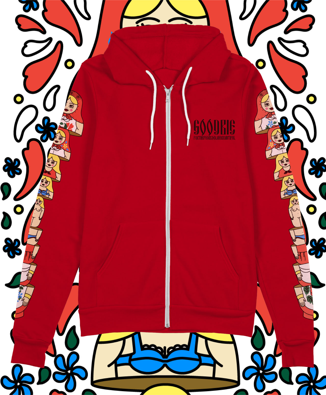 GOODBIE SPYCE GIRLS ZIP HOOD CRANBERRY