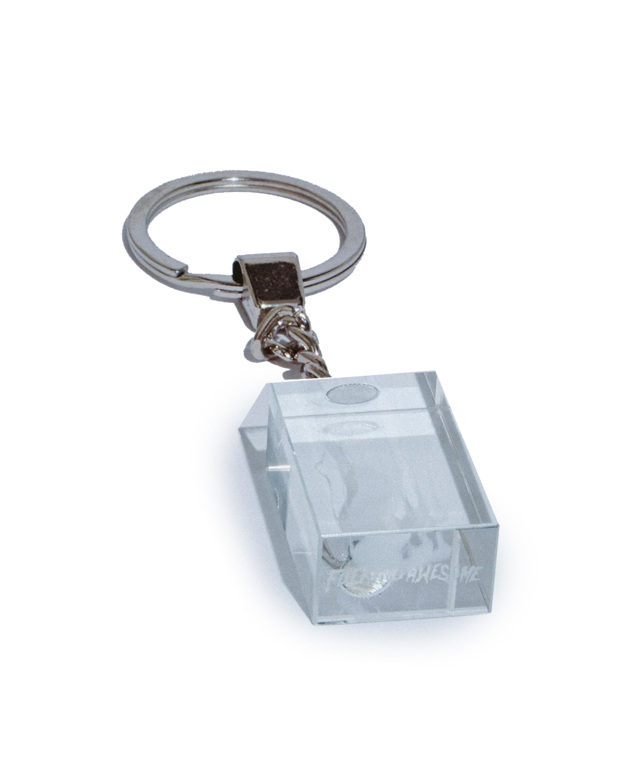 FUCKING AWESOME VAPE BATH ETCHED KEYCHAIN CLEAR/WHITE