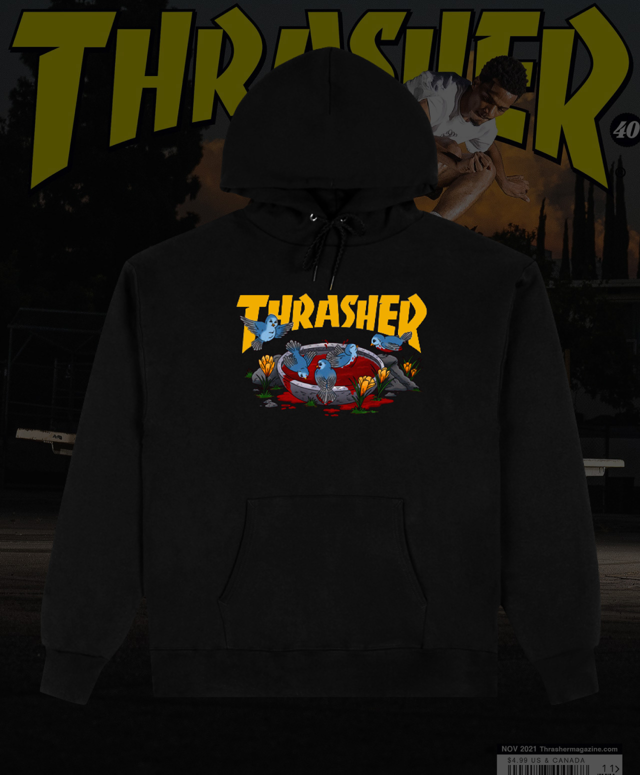 THRASHER BLOOD BATH HOOD BLACK