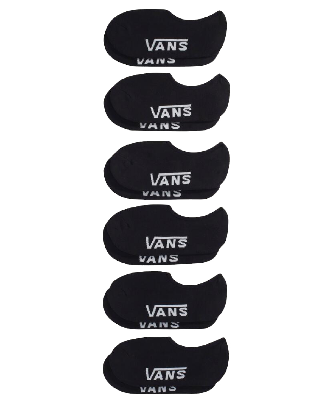 VANS CLASSIC NO SHOW SOCKS 6-PACK BLACK