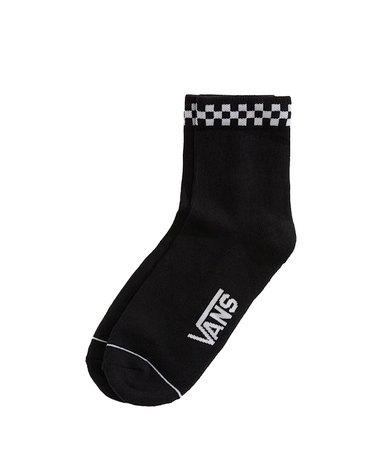 VANS PEEK-A-CHECK HALF CREW SOCKS BLACK
