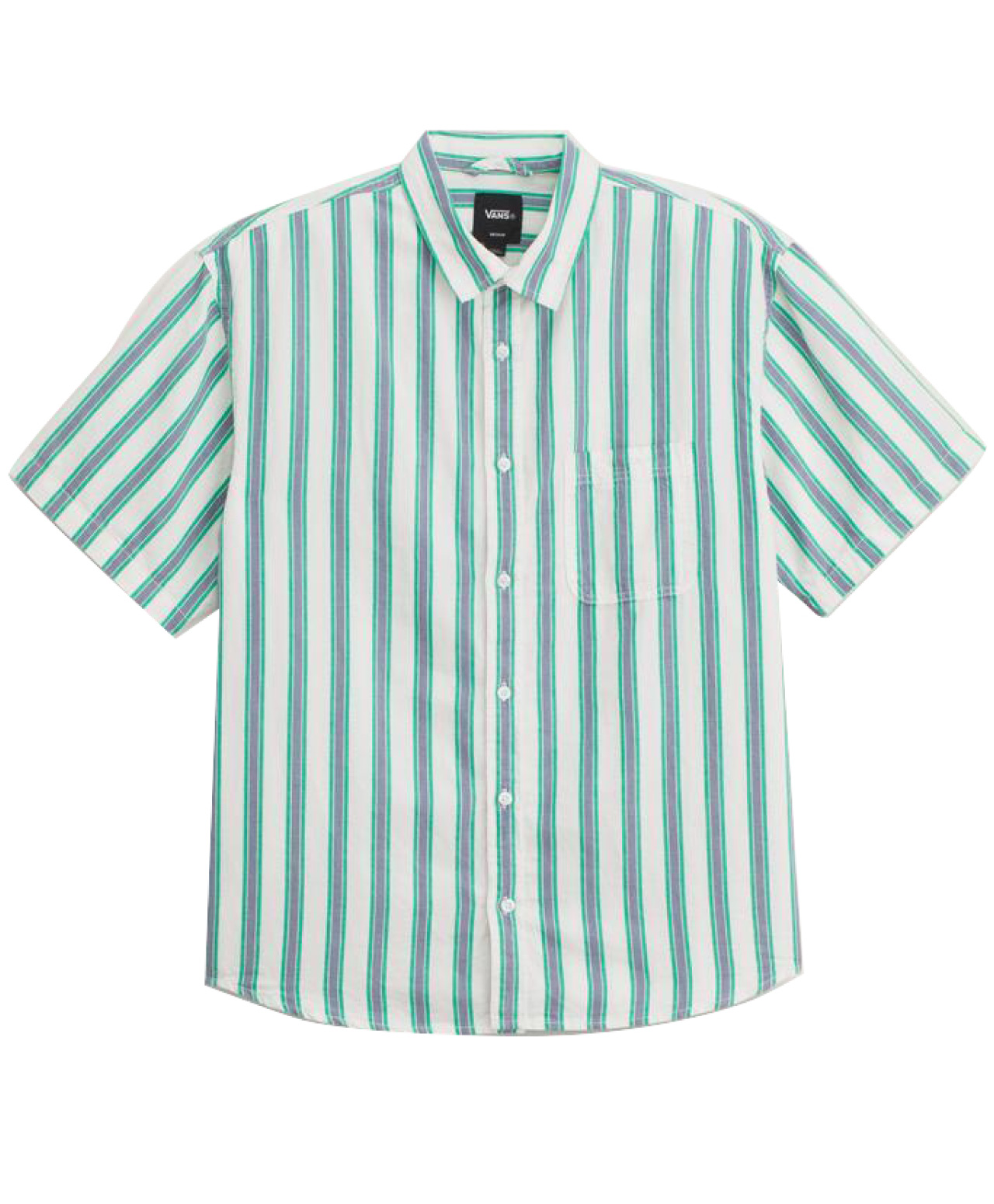 VANS LAWSON STRIPE SHIRT WHITE/VIVID VERDANT