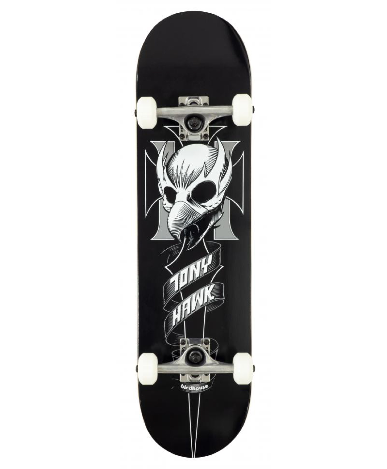BIRDHOUSE HAWK CREST STAGE 1 COMPLETE SKATEBOARD 8 BLACK