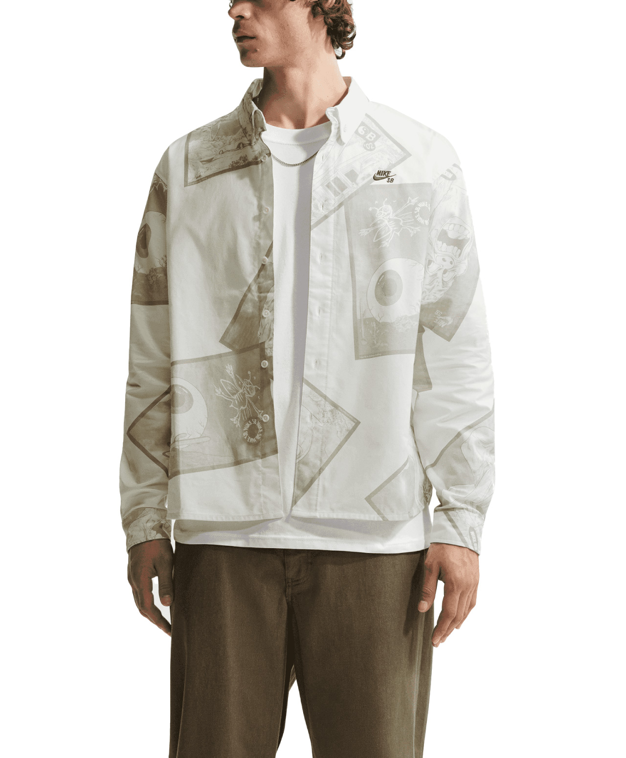 NIKE SB MISS YOU BUTTON-UP SHIRT SAIL