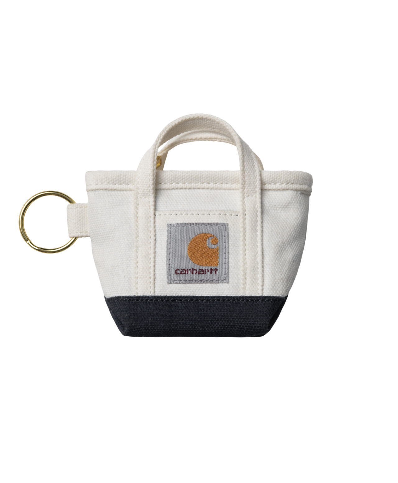 CARHARTT WIP MINI TOTE BAG KEYCHAIN NATURAL/BLUE