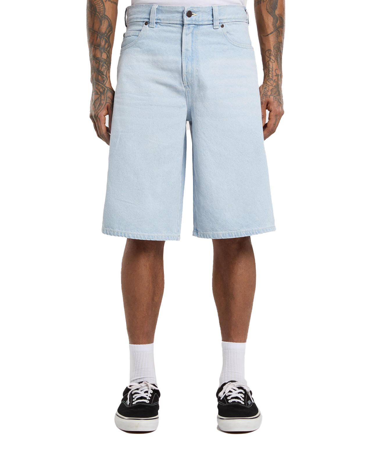 DICKIES 958 13 INCH LOOSE DENIM SHORTS FOG BLUE