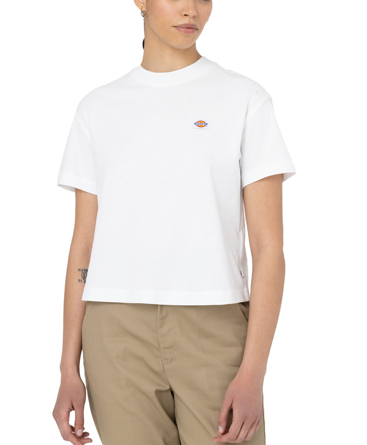 DICKIES WOMENS OAKPORT BOXY TEE WHITE