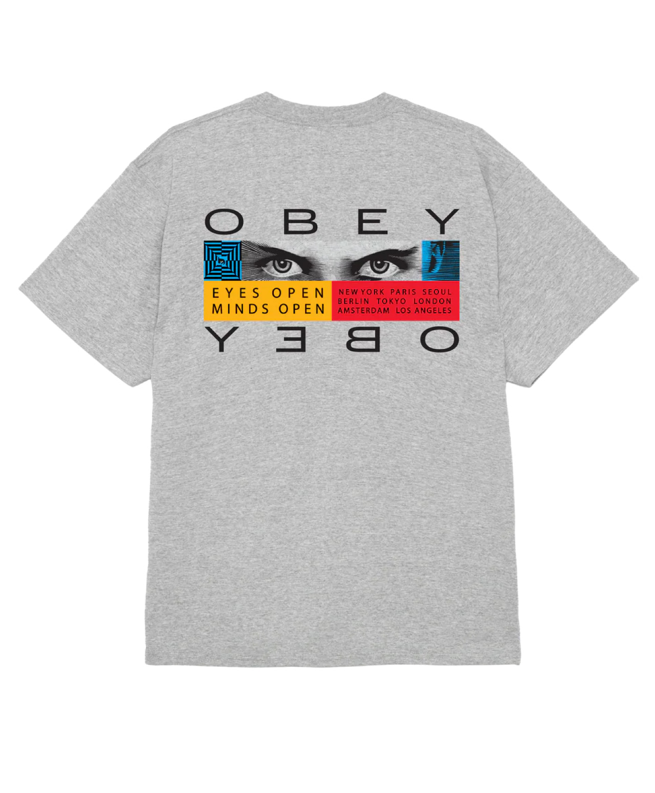 OBEY EYES OPEN TEE HEATHER GREY