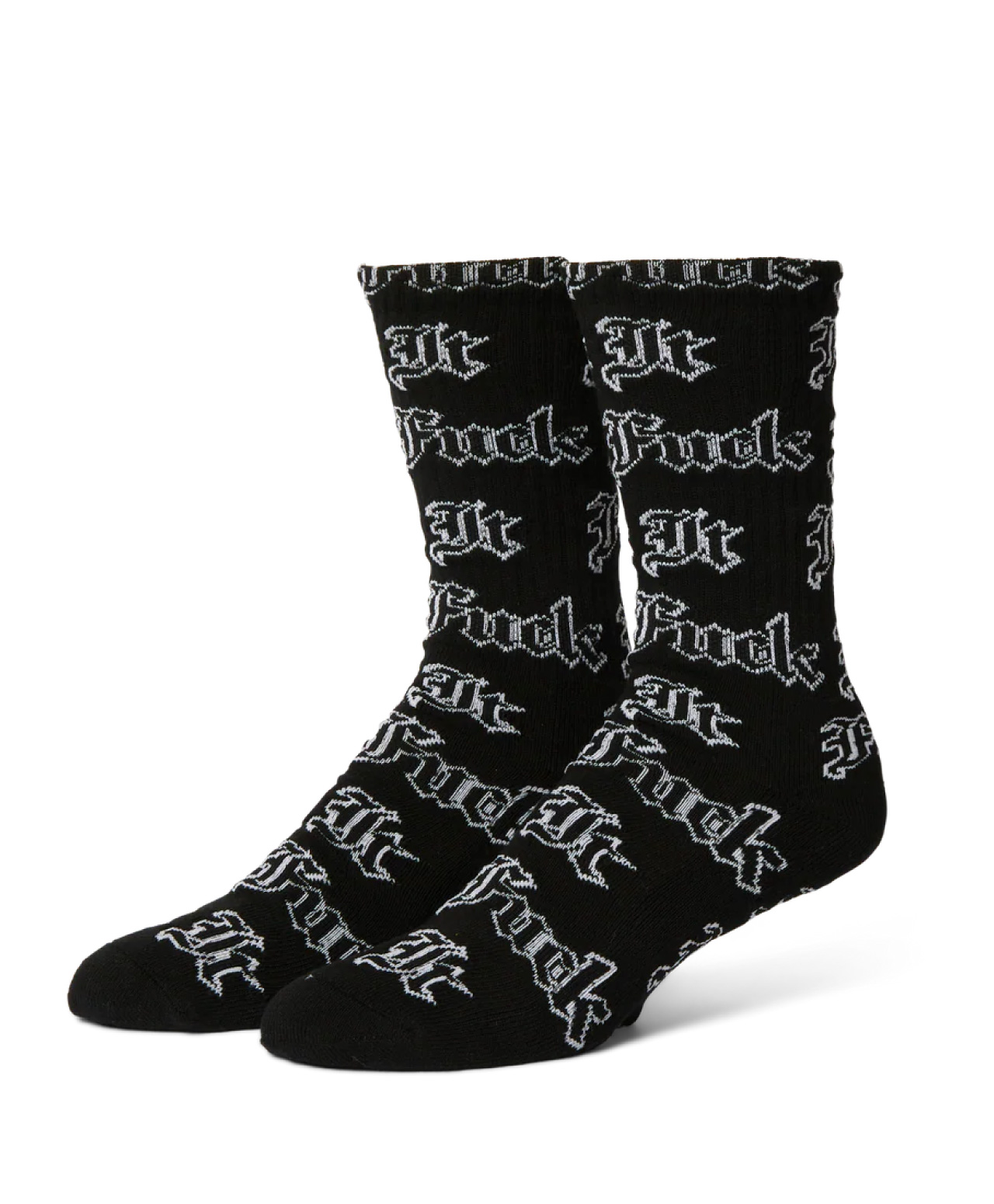 HUF FUCK IT OLD ENGLISH SOCKS BLACK