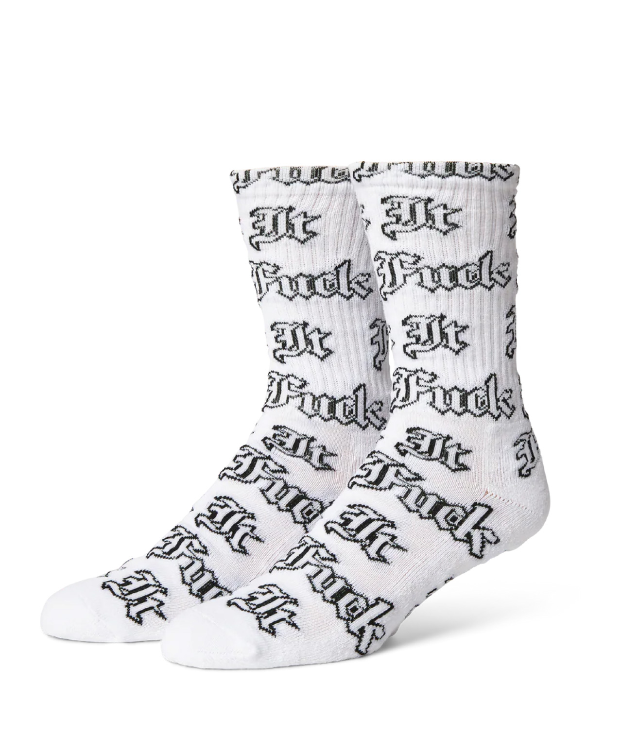 HUF FUCK IT OLD ENGLISH SOCKS WHITE