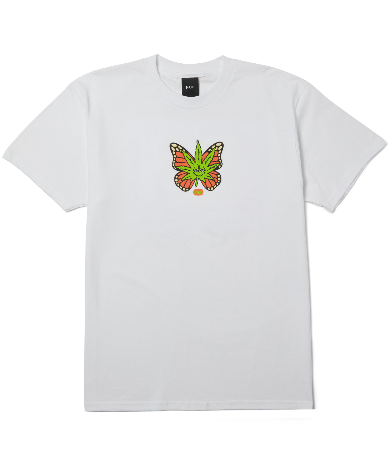 HUF GREEN BUDDERFLY TEE WHITE