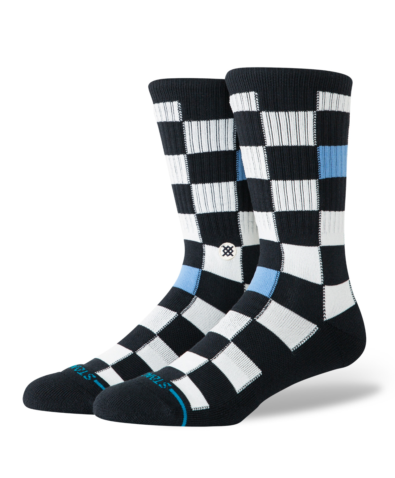 STANCE CHEF CHECK CREW SOCKS BLACK