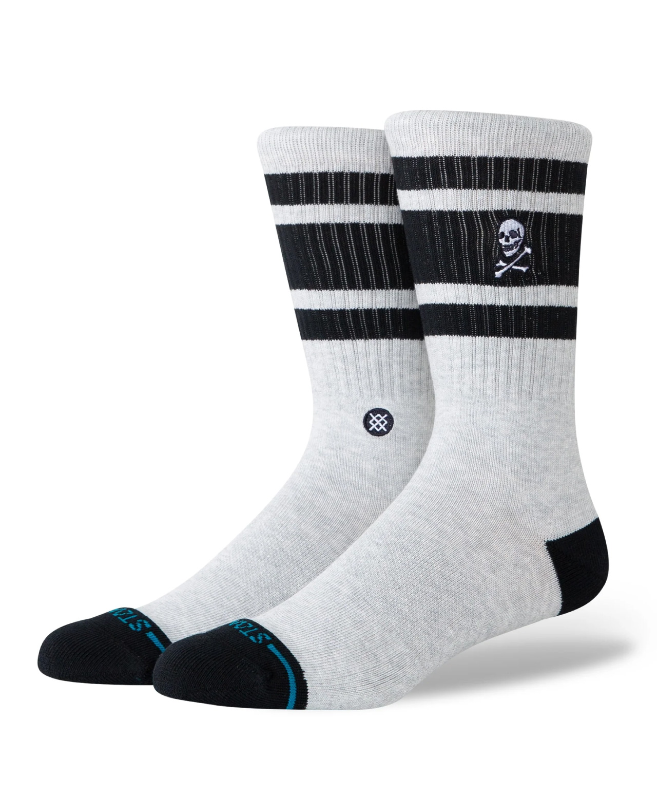 STANCE BOYD SKULL CREW SOCKS HEATHER GREY