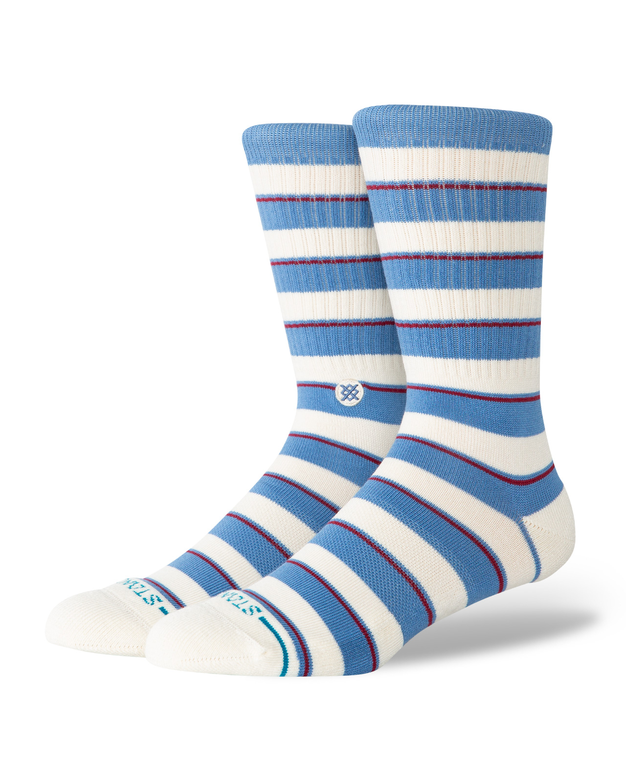 STANCE STRIPED IT CREW SOCKS CAPRI BLUE