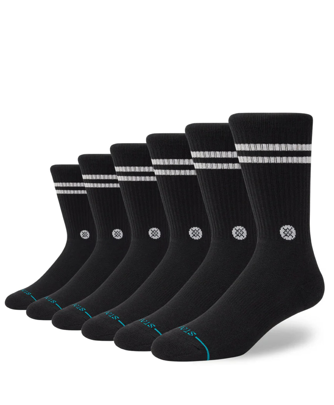 STANCE CORE CREW SOCKS 6-PACK BLACK