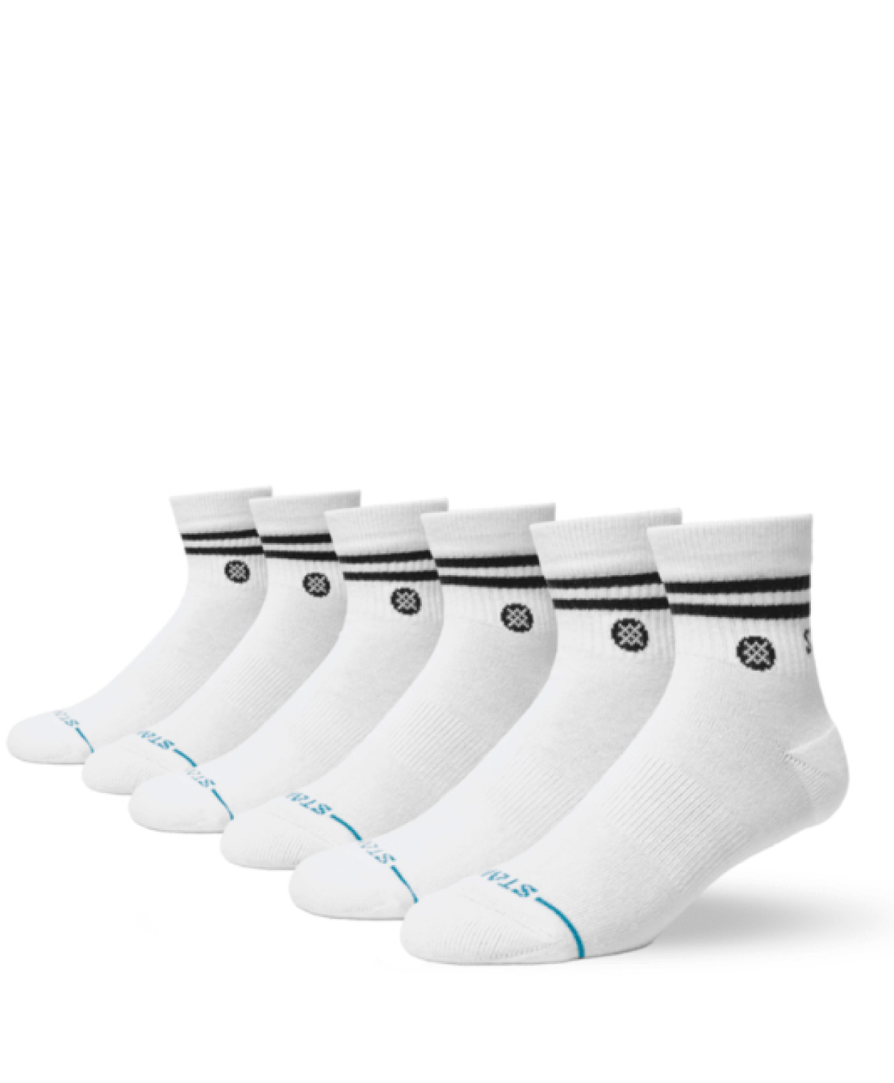 STANCE CORE QUARTER SOCKS 6-PACK WHITE