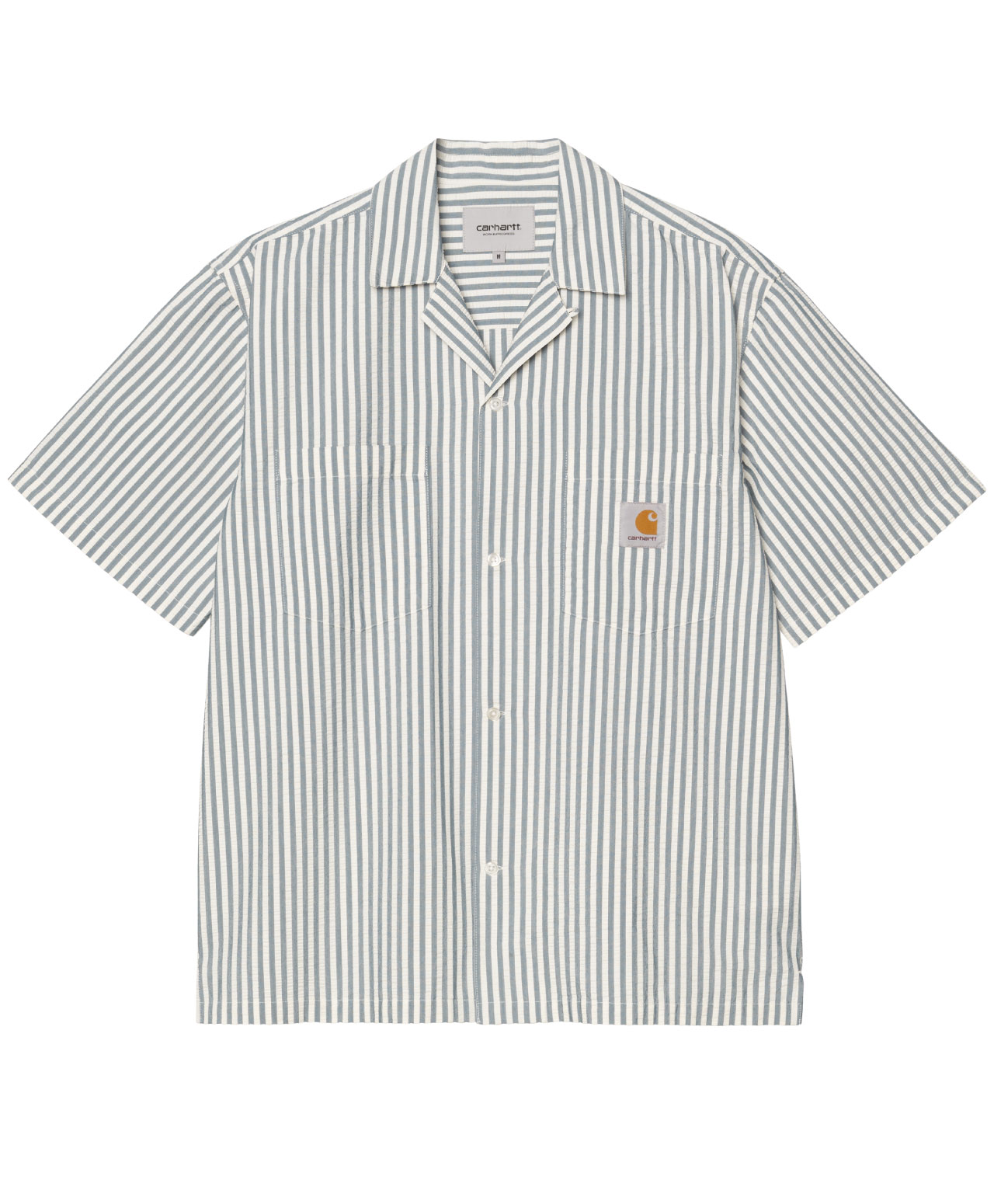 CARHARTT WIP LEAVEL SHIRT LEAVEL STRIPE BLUE RIVER/WAX