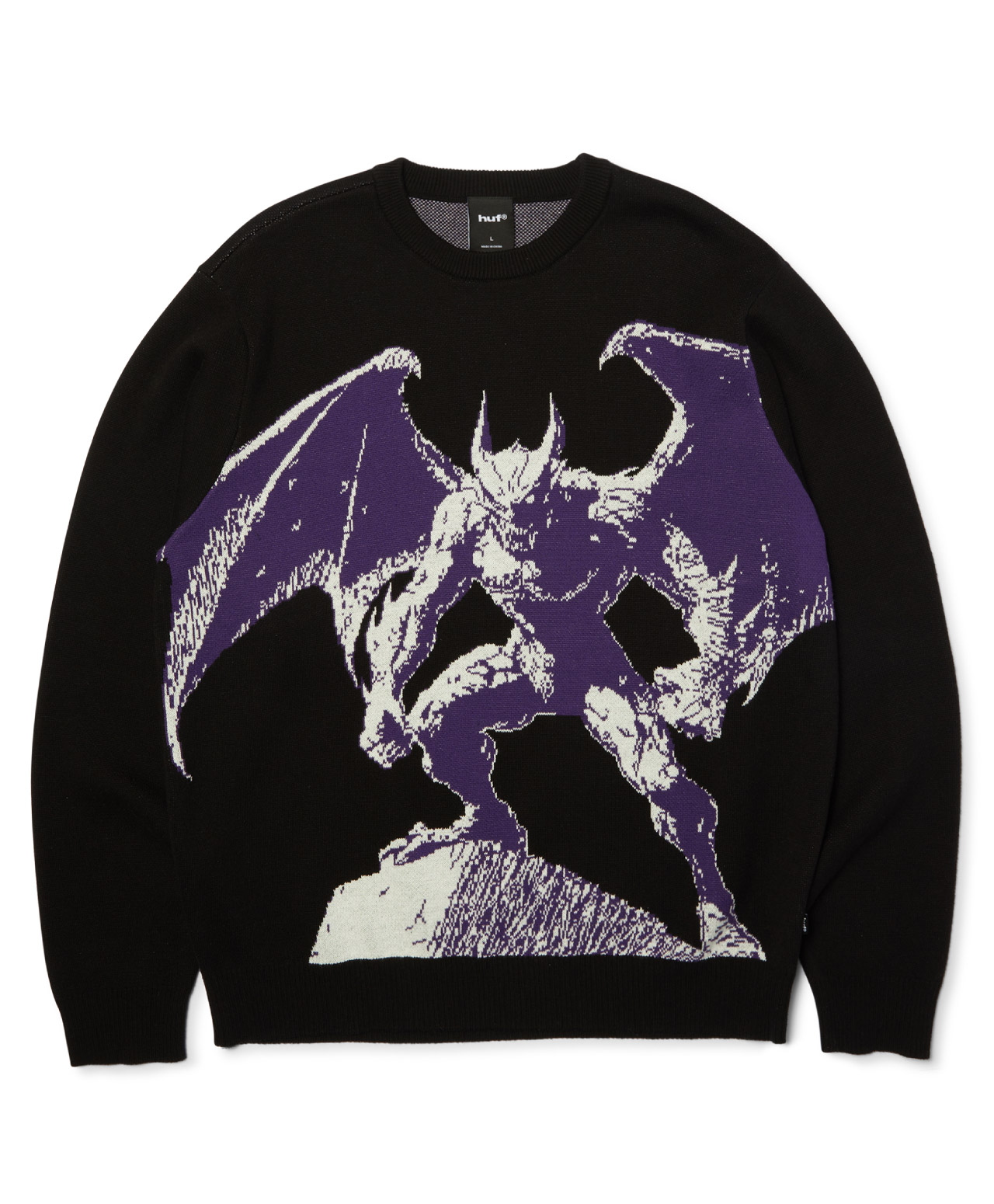 HUF HEAVEN CAN WAIT SWEATER BLACK