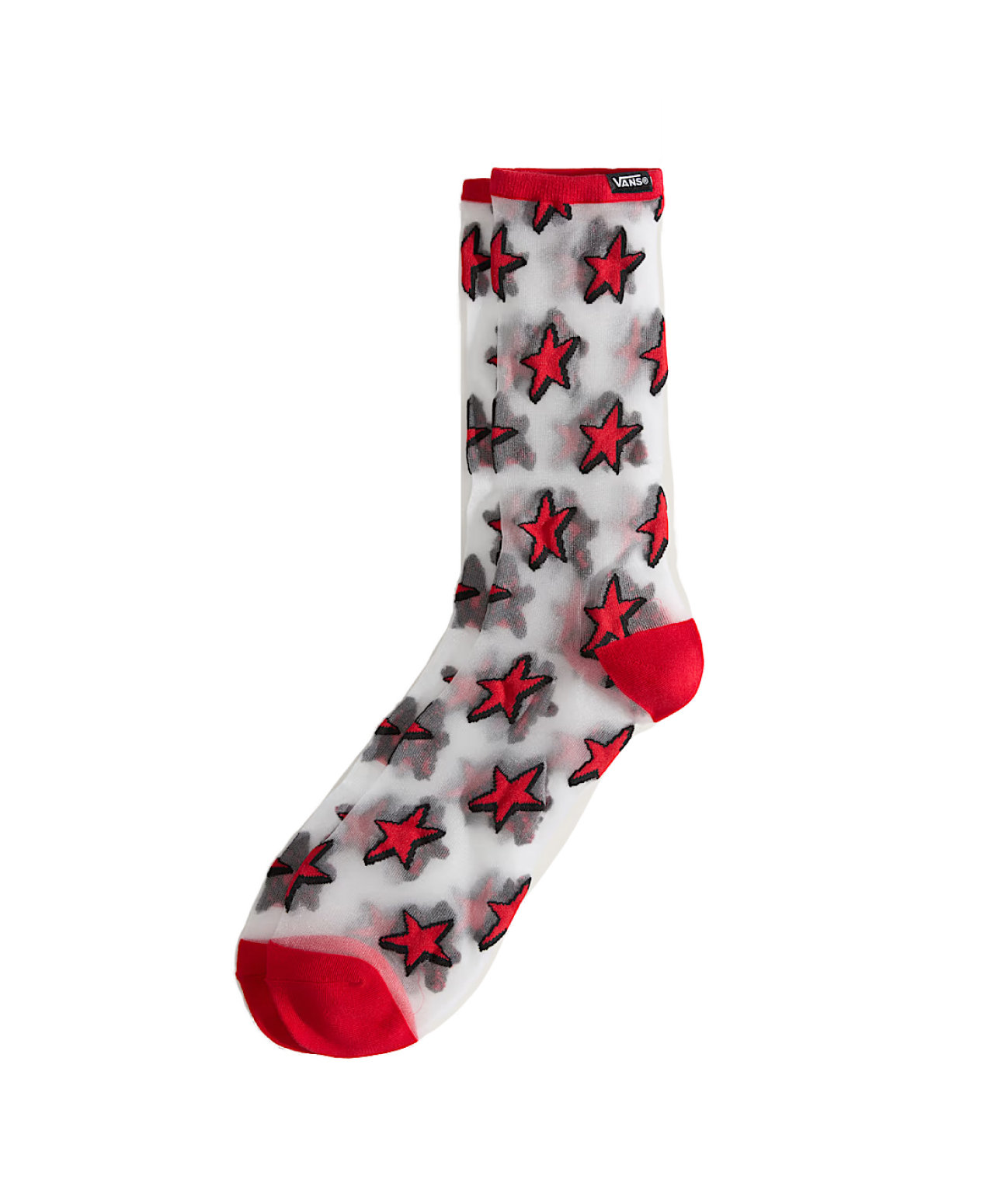 VANS HAZY SHEER CREW SOCKS RACING RED
