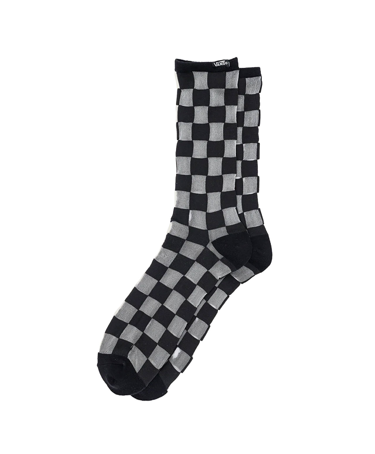 VANS HAZY SHEER CREW SOCKS CHECKER BLACK/WHITE