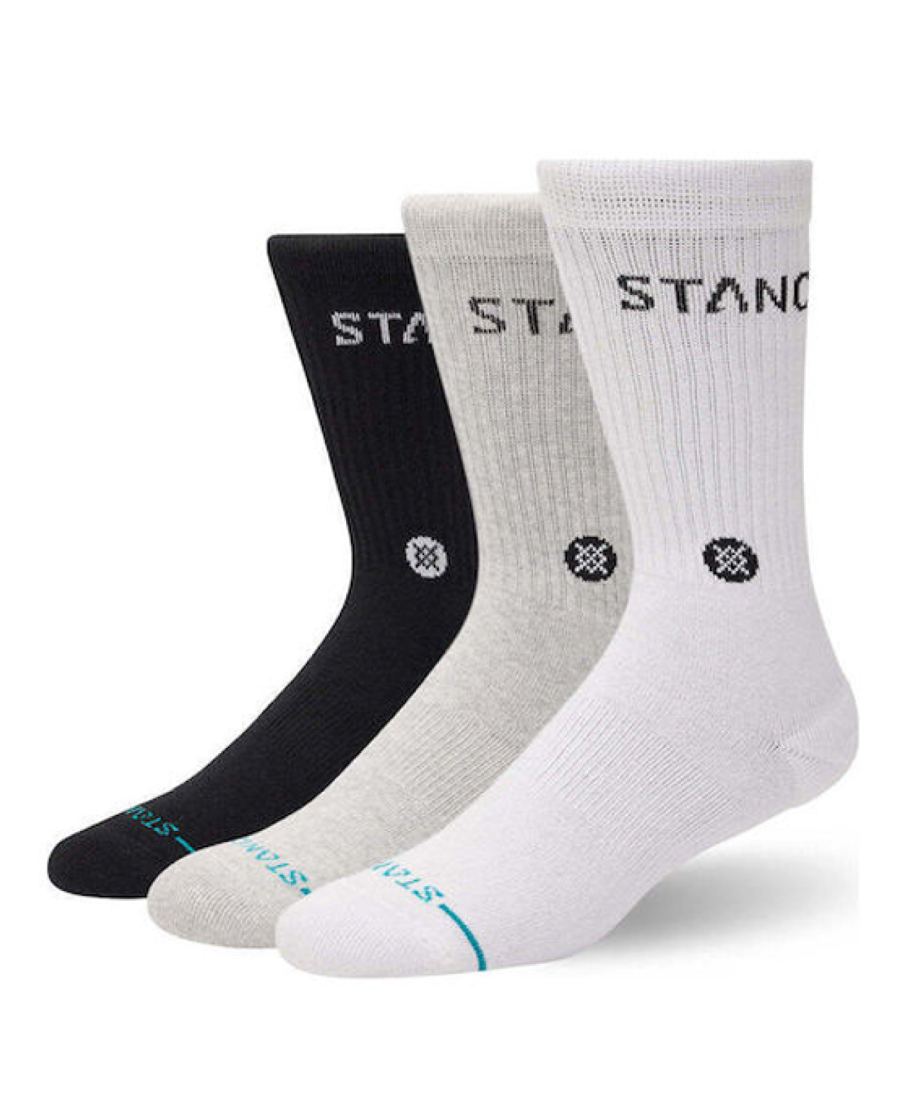 STANCE ORIGIN CREW SOCKS 3-PACK MULTI