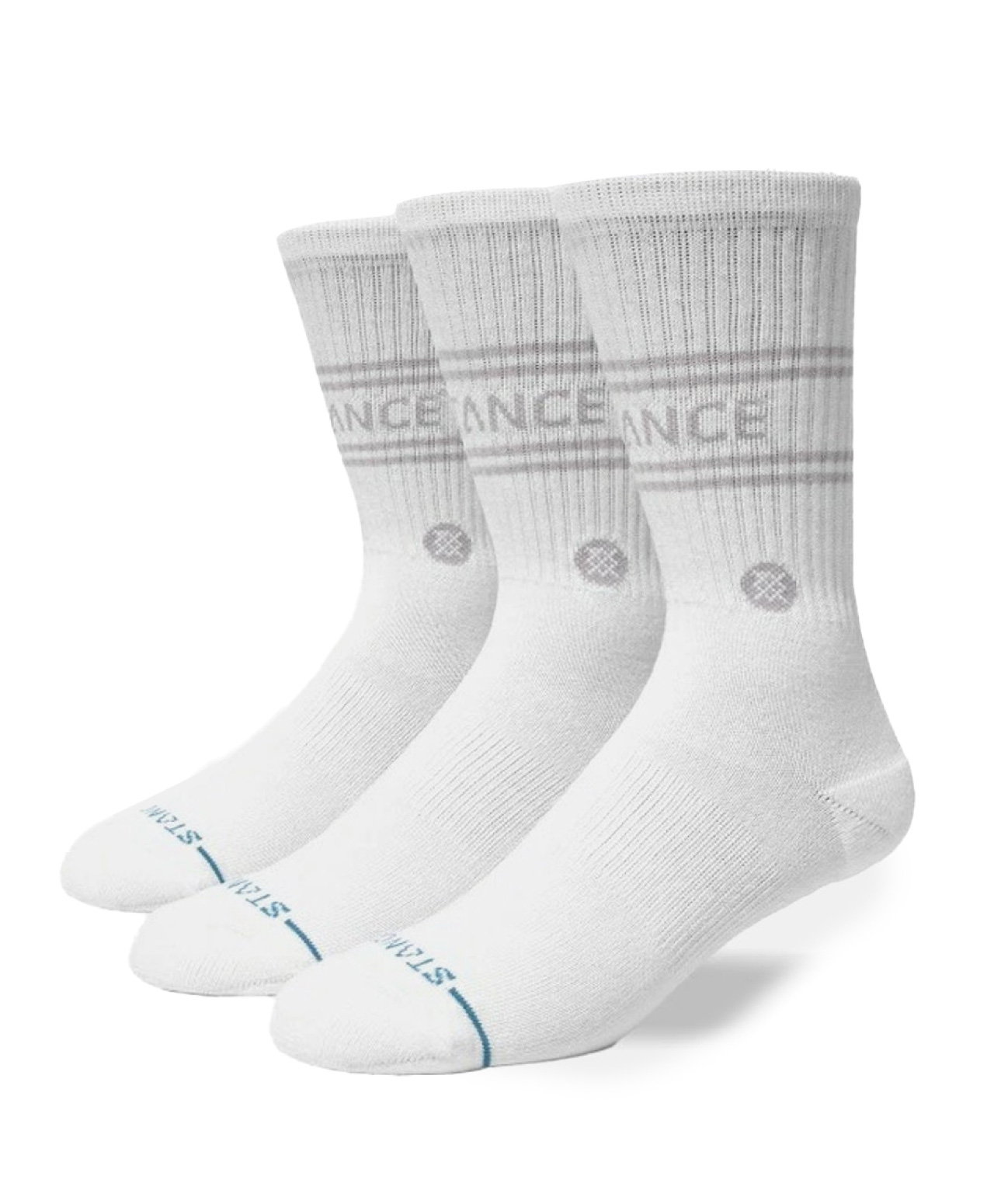 STANCE VITAL CREW SOCKS 3-PACK WHITE