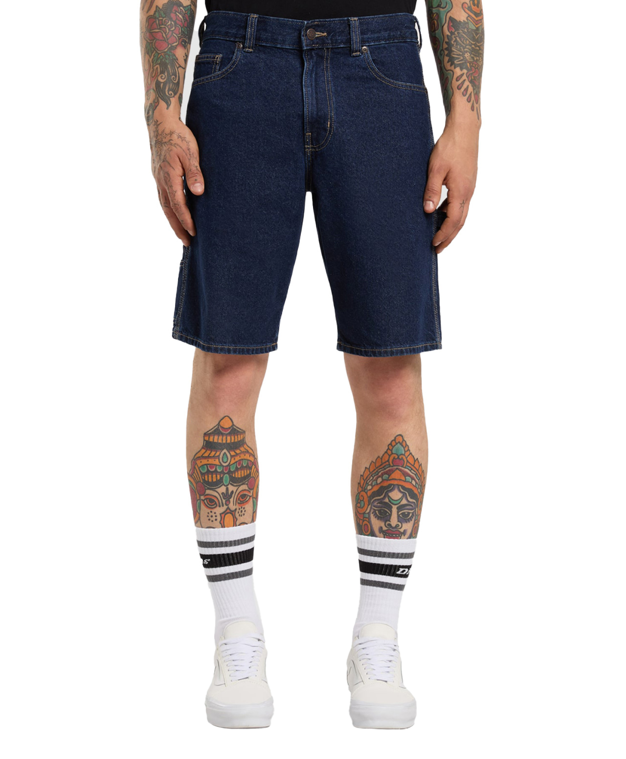 DICKIES 993 11 INCH CARPENTER DENIM SHORTS DARK INDIGO
