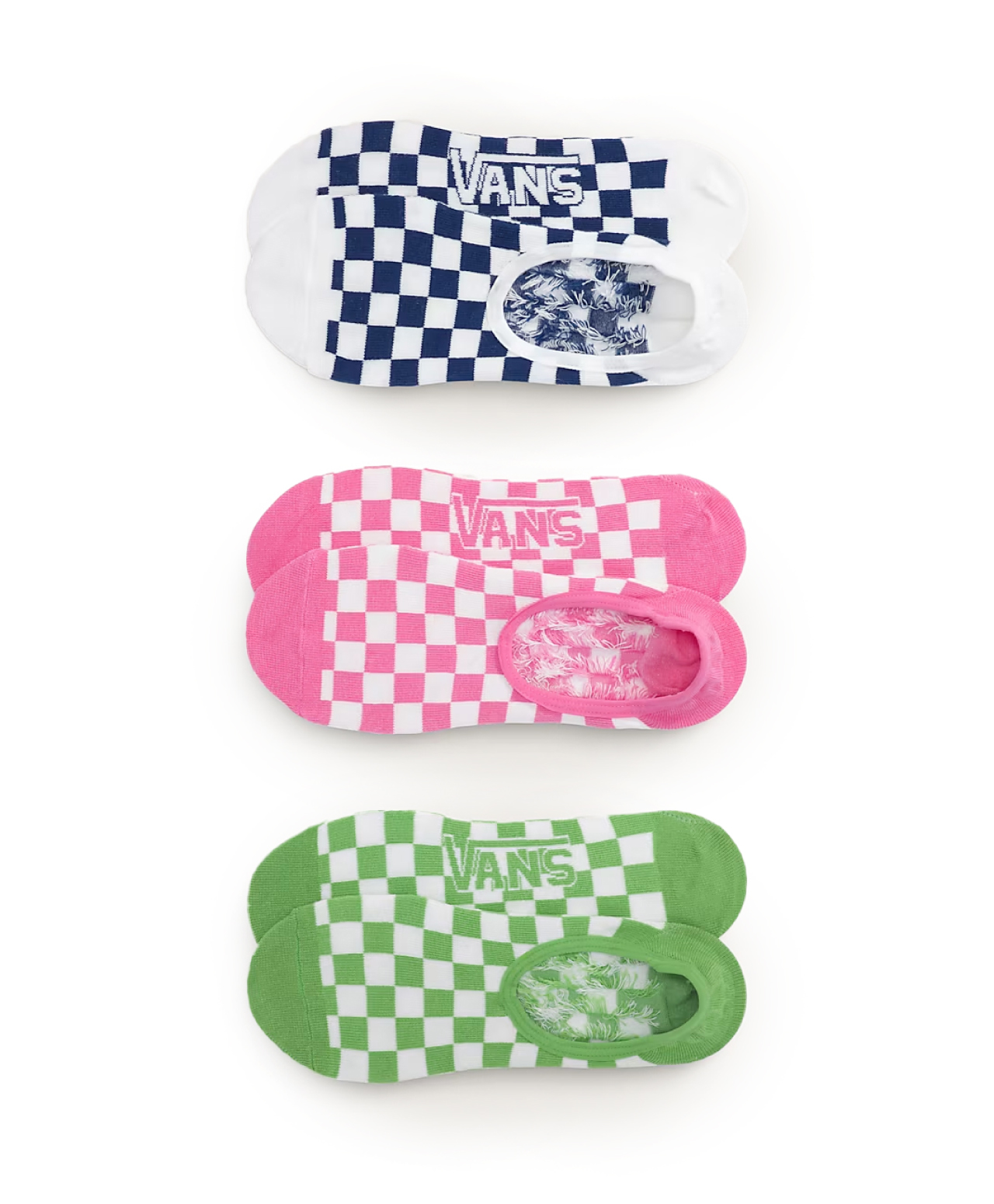 VANS TICKER CANOODLE NO SHOW SOCKS 3-PACK CHECKER PINK FIZZ