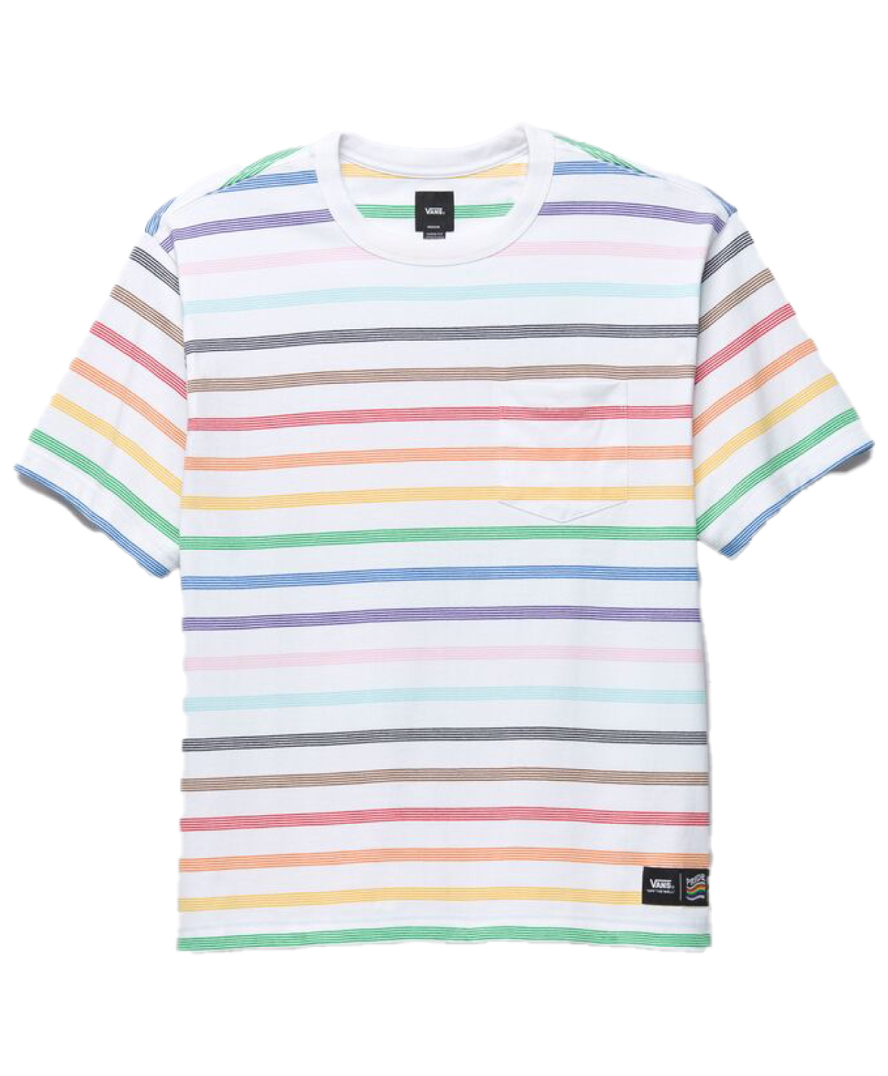 VANS 2023 PRIDE STRIPE TEE WHITE