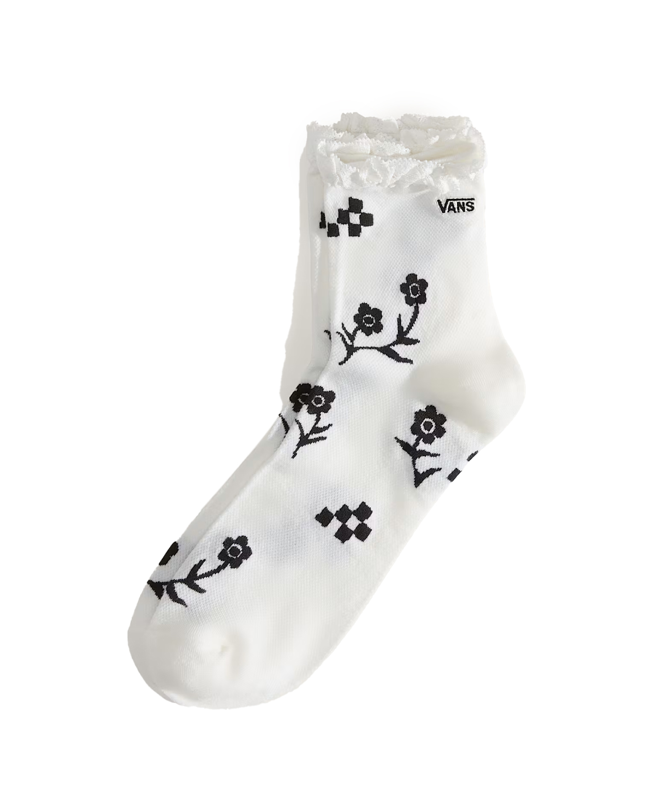 VANS SERENO LACE CREW SOCKS MARSHMALLOW/BLACK