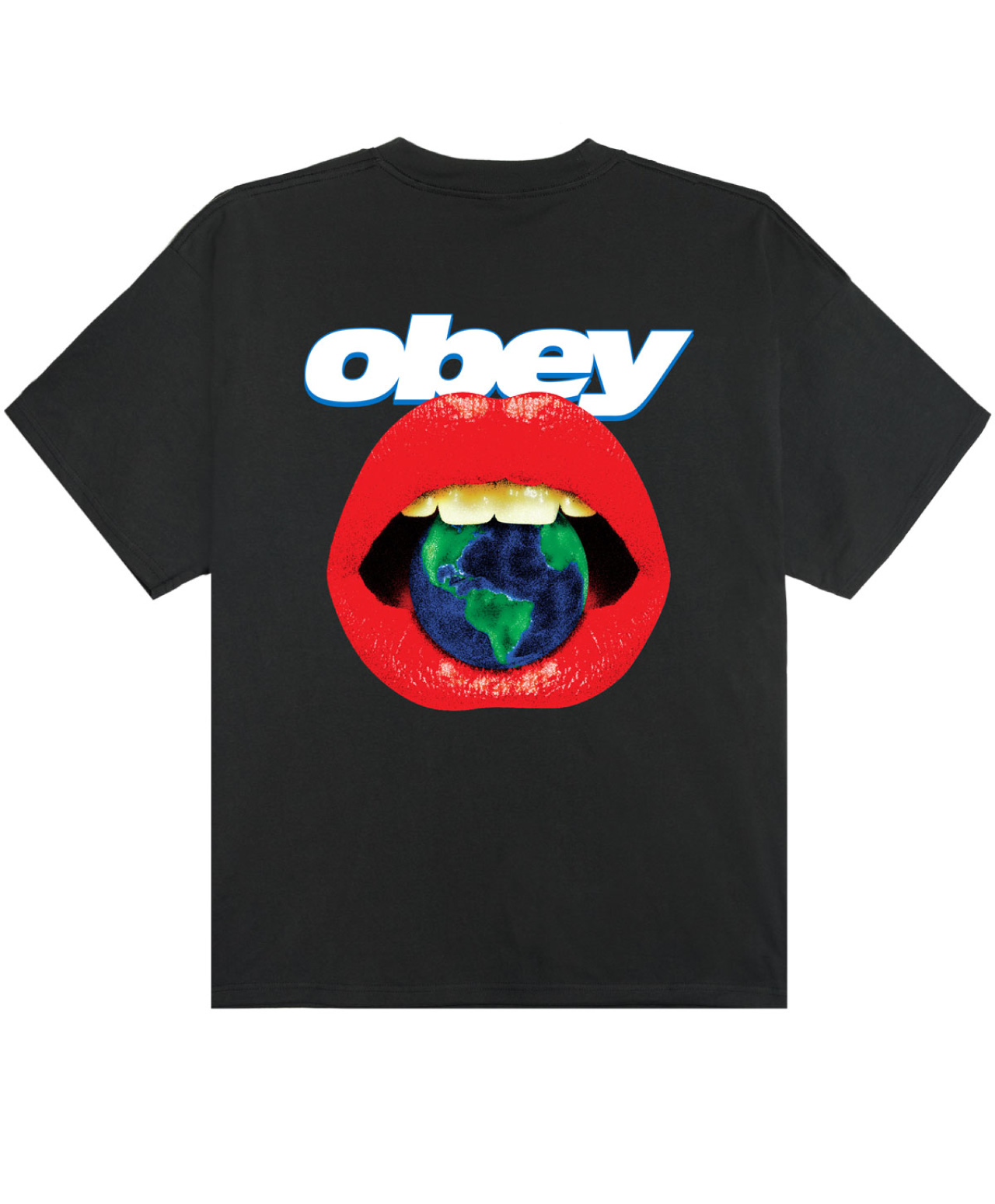 OBEY LIPS TEE VINTAGE BLACK