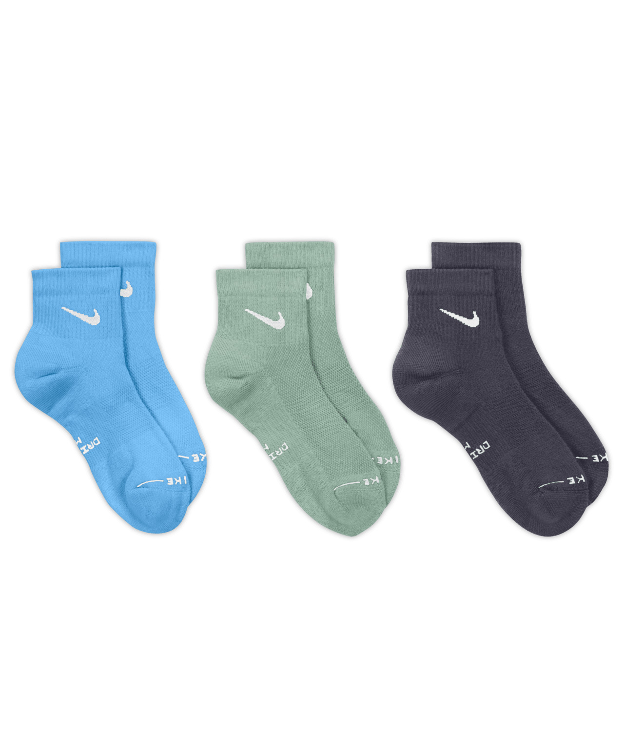 NIKE EVERYDAY ELEVATED ANKLE SOCKS 3-PACK MULTI
