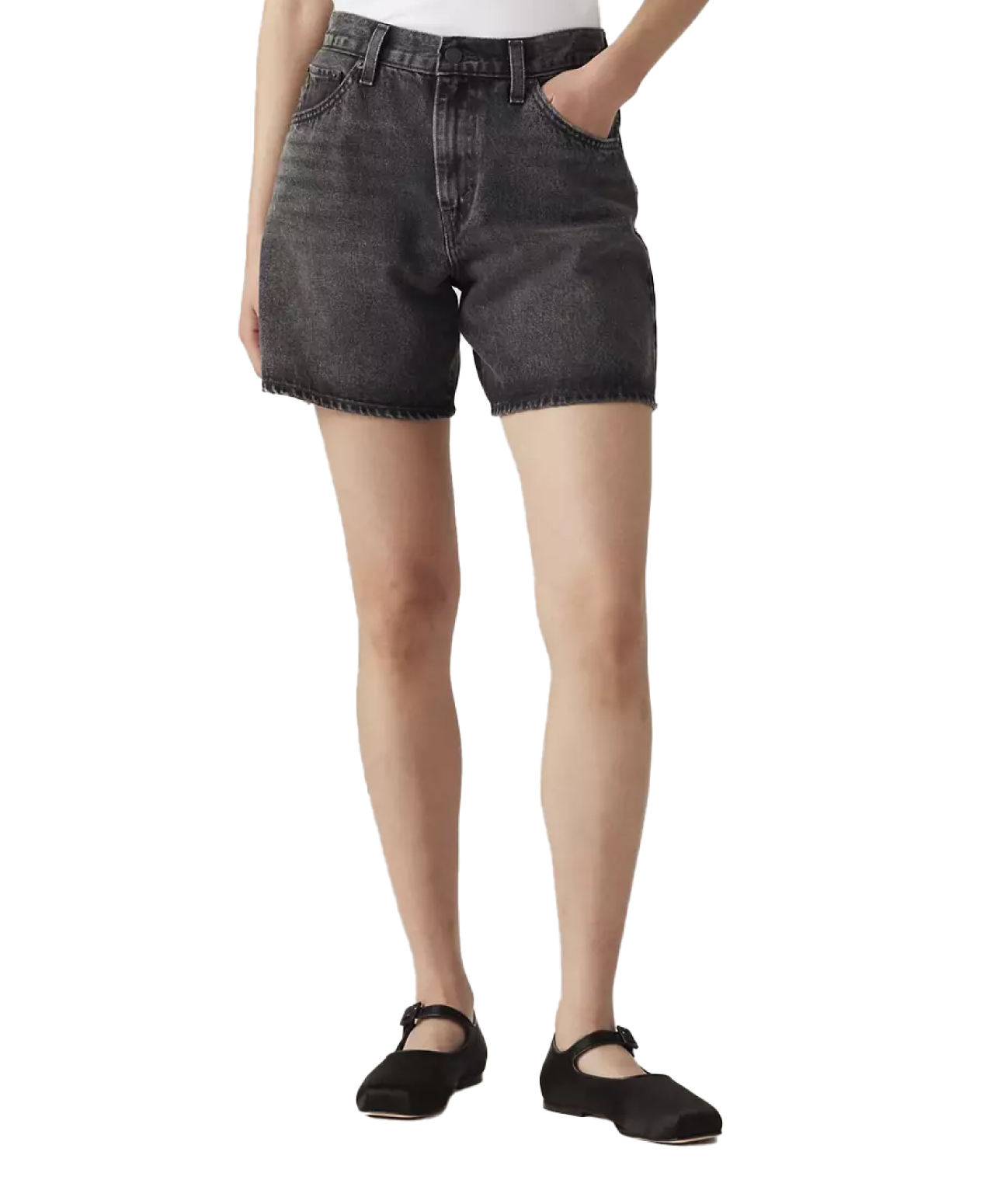 LEVIS® HIGH RISE BAGGY WOMENS SHORTS MY PHONE BLACK