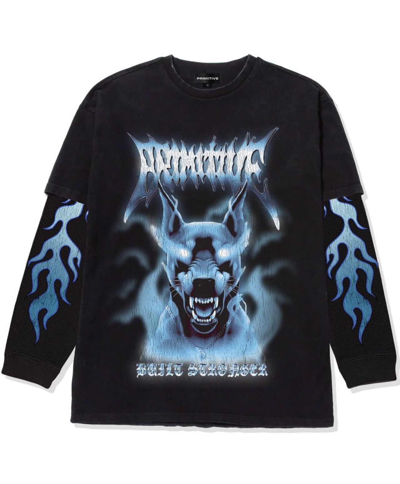 PRIMITIVE DEFENDER HEAVYWEIGHT TWO FER LONG SLEEVE BLACK