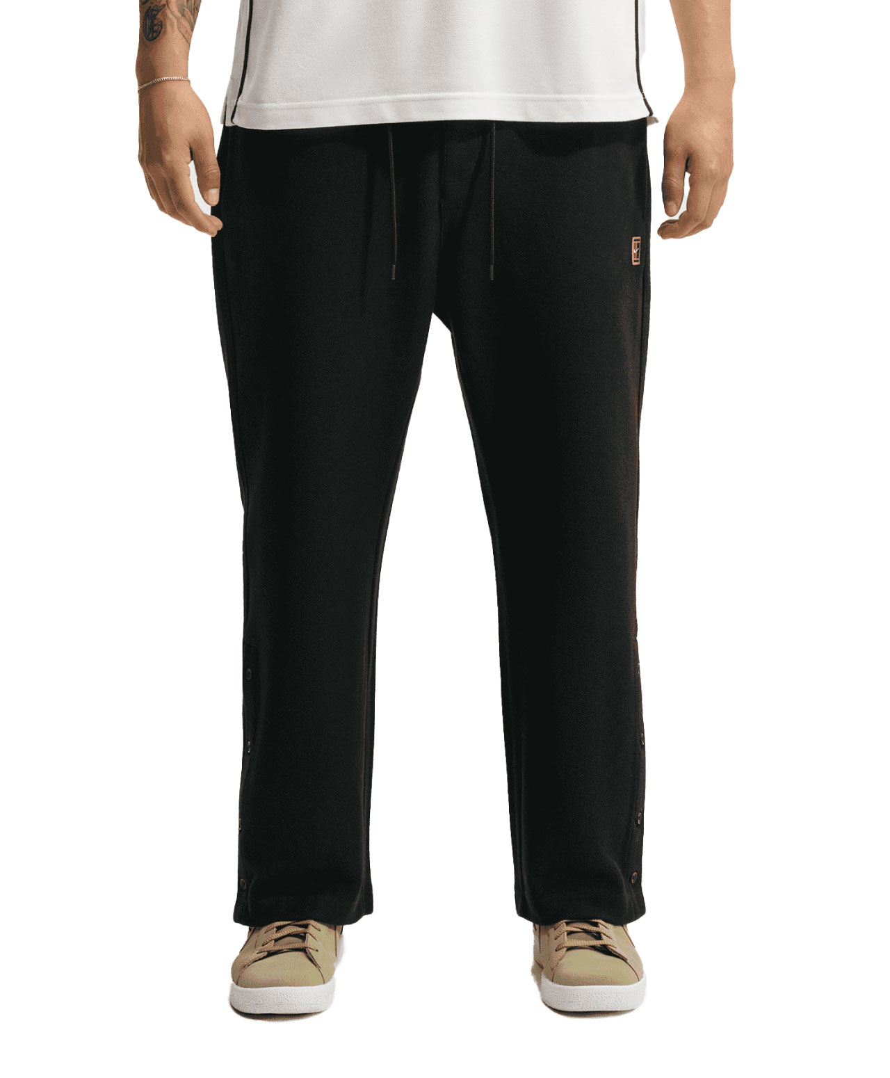 NIKE CLUB RULES OPEN-HEM FRENCH TERRY PANTS BLACK